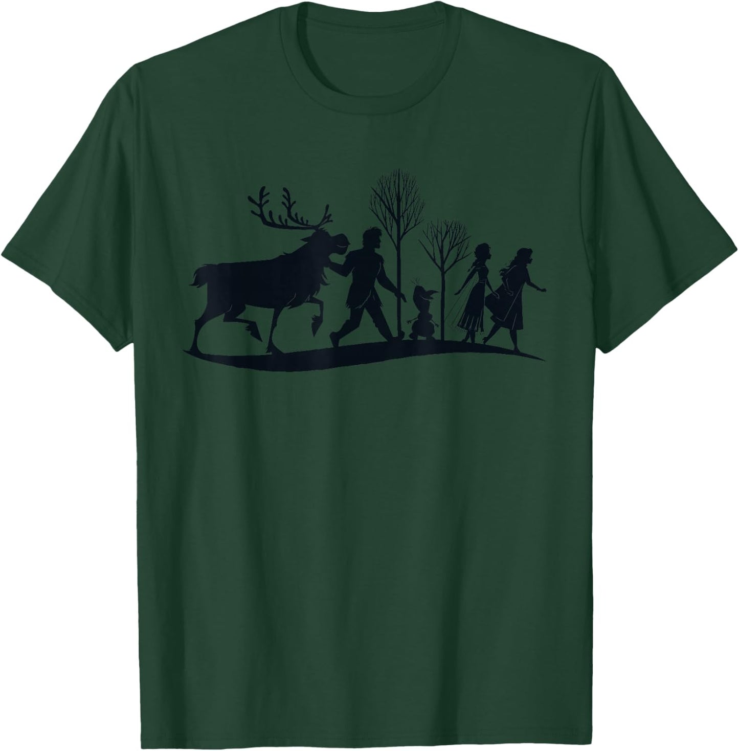 Disney Frozen 2 Characters Anna Elsa Silhouette T-Shirt - T-Shirt | Forest