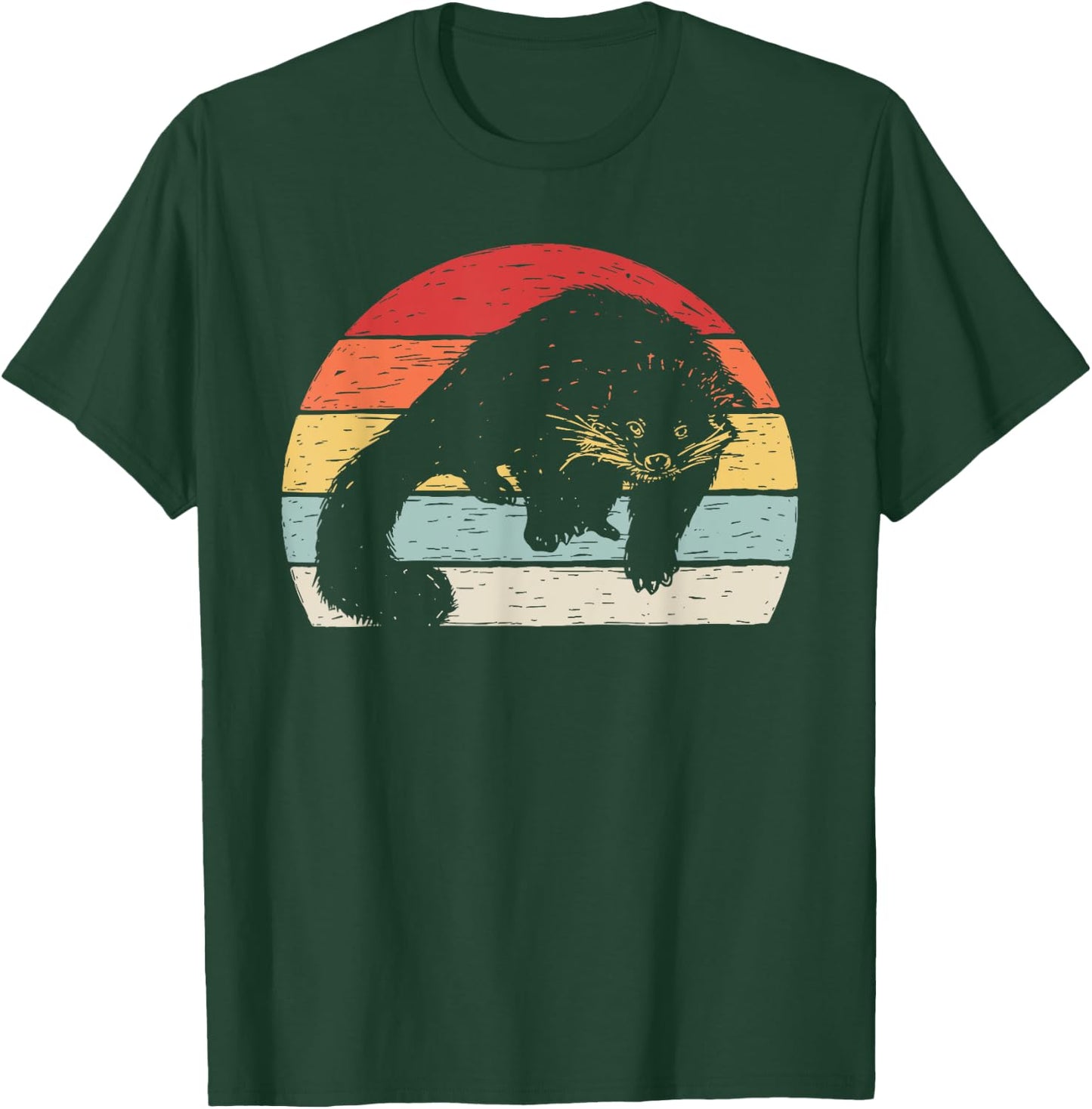 Vintage Retro Binturong Bearcat Women Girls Kids T-Shirt - T-Shirt | Forest