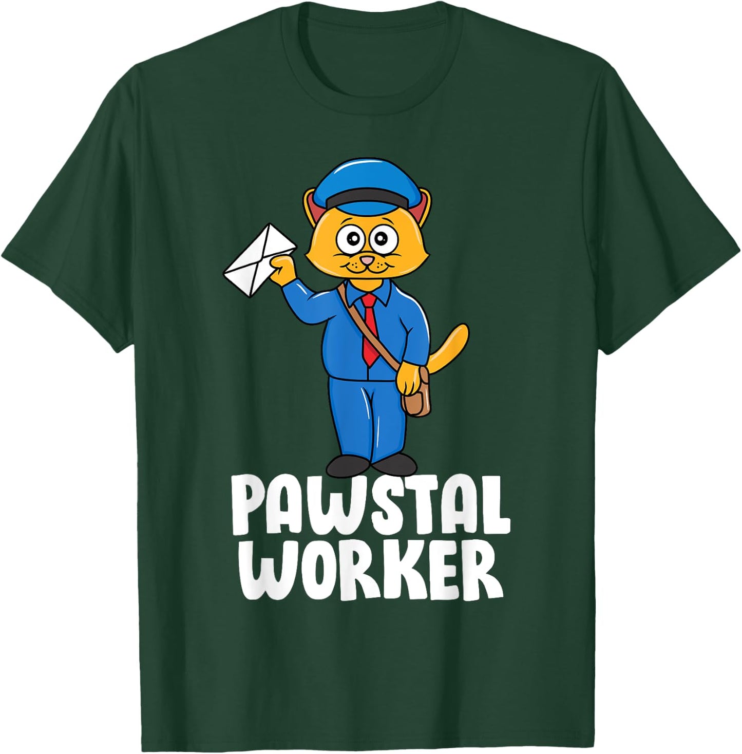 Postal Worker Funny Cat Pun Mailman Mail Lady Gift T-Shirt - T-Shirt | Forest