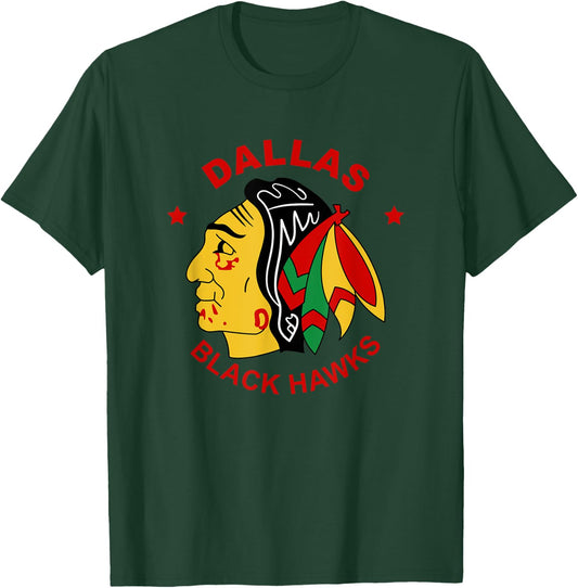 Dallas Black Hawks Vintage Hockey Fan T-Shirt - T-Shirt | Forest