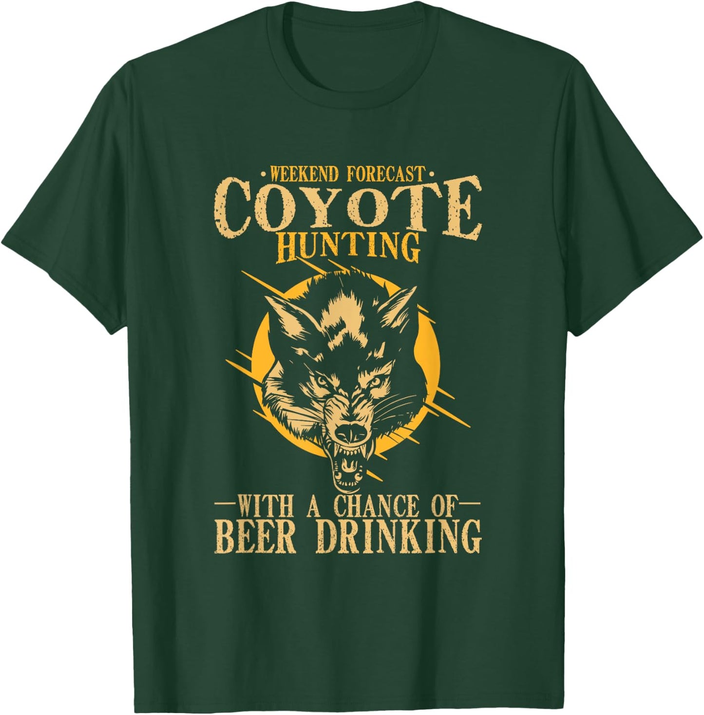 Coyote Hunting Beer Drinking T-Shirt - T-Shirt | Forest