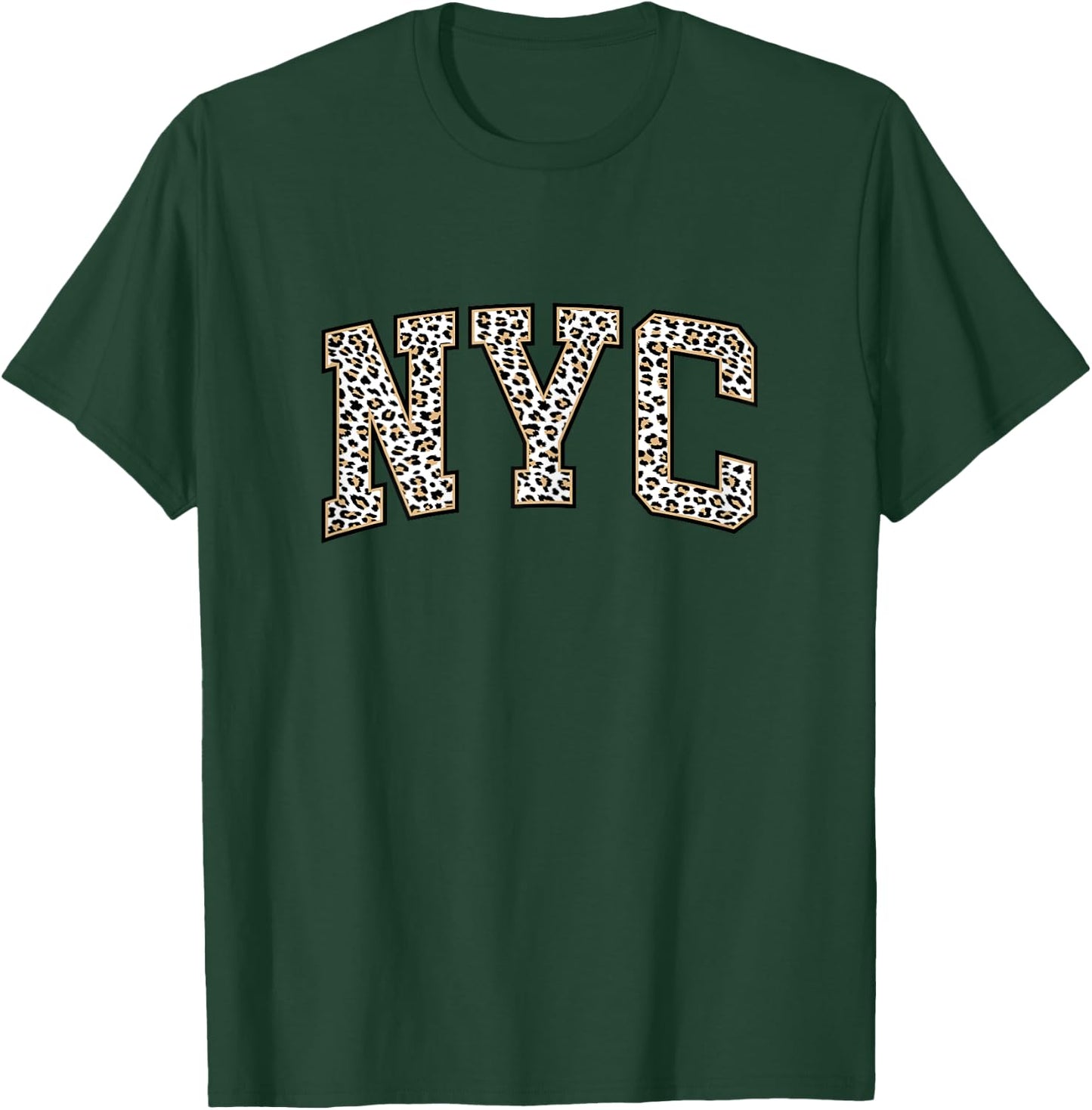 New York City | Stylish Leopard Print NYC T-Shirt - T-Shirt | Forest