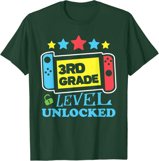 Game Gaming 3rd Grade Level Unlocked First Day Boys Gifts T-Shirt - T-Shirt | Forest