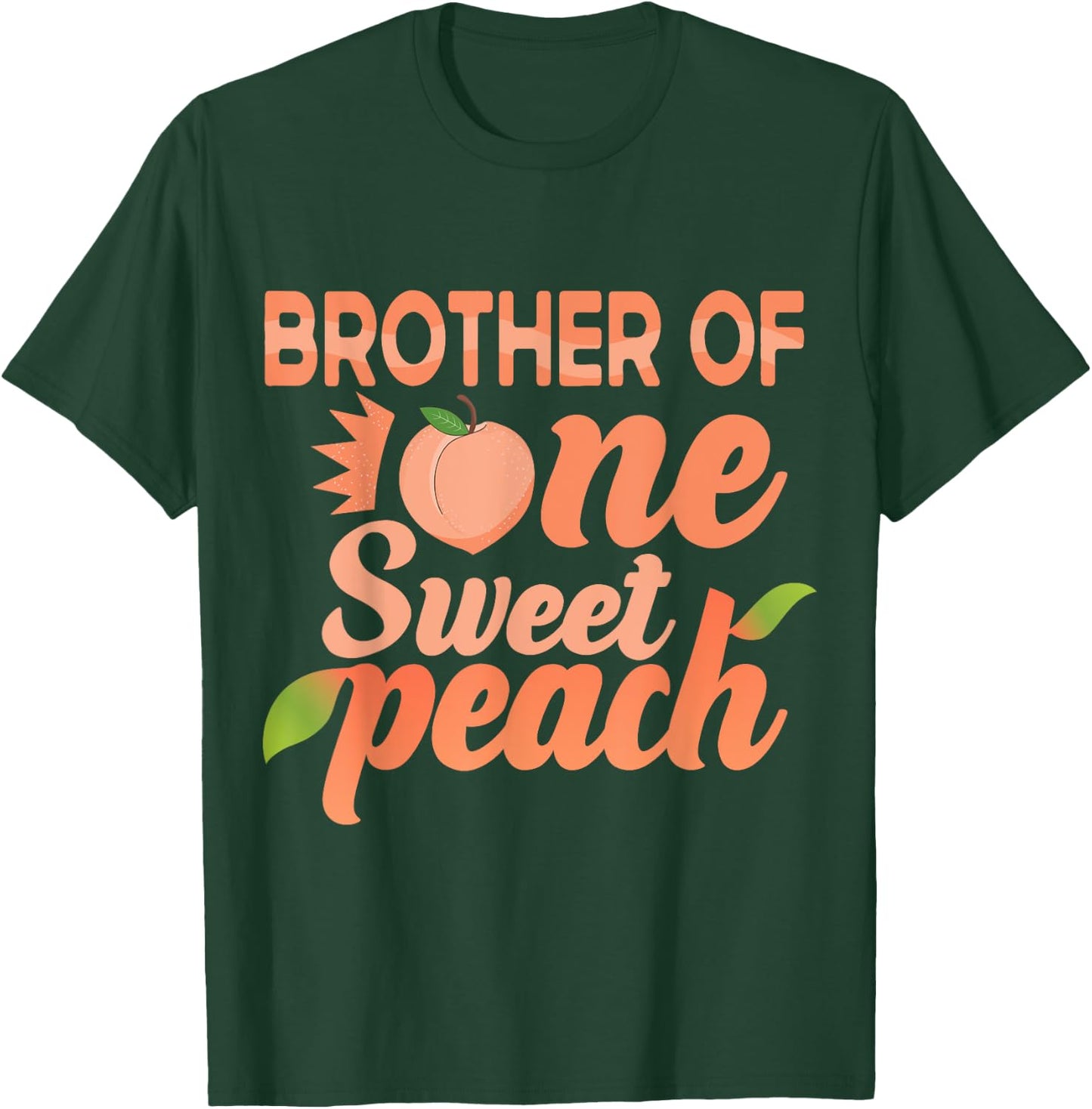 Brother First Birthday One Sweet Peach Bday Family Matching T-Shirt - T-Shirt | Forest