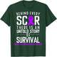 Purple Ribbon Behind Scar Chiari Malformation Awareness T-Shirt - T-Shirt | Forest