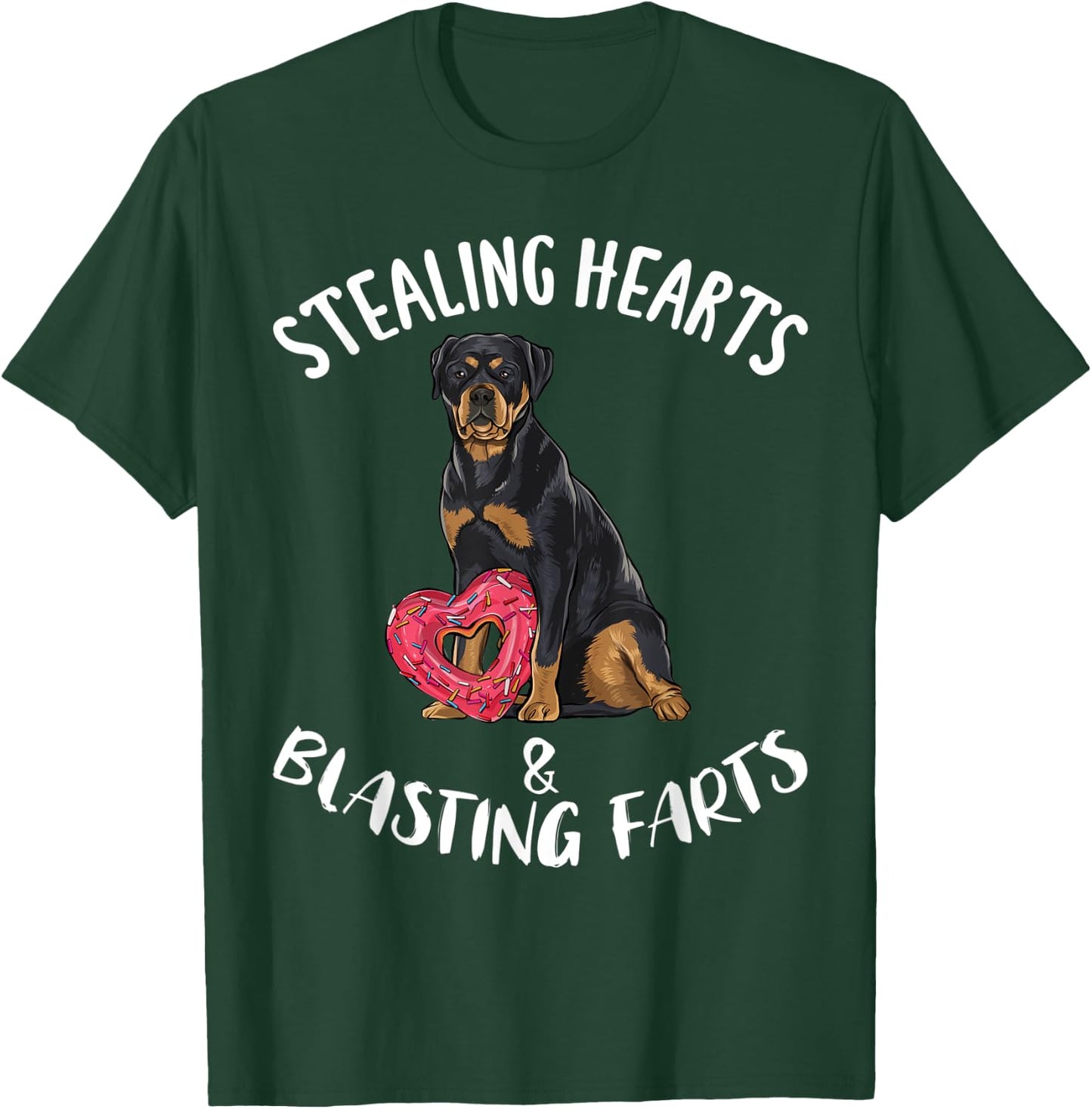 Stealing Hearts Blasting Farts Rottweiler Valentines Day T-Shirt - T-Shirt | Forest