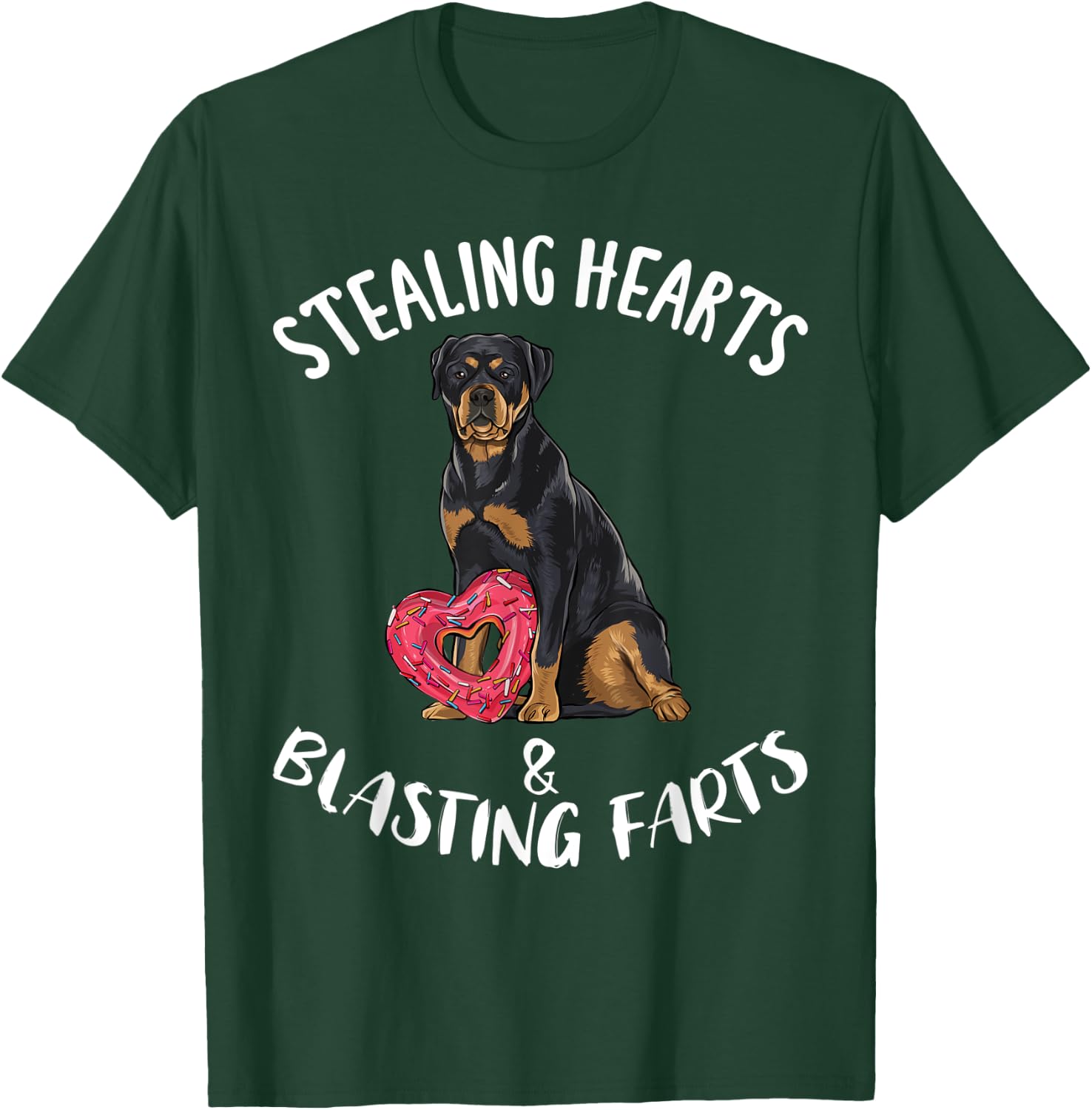 Stealing Hearts Blasting Farts Rottweiler Valentines Day T-Shirt - T-Shirt | Forest