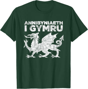 Welsh Independence Shirt Red Dragon Wales Cymru Annibyniaeth T-Shirt - T-Shirt | Forest