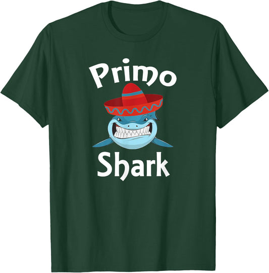 Primo Shark Funny Spanish Boy Cousin T-Shirt - T-Shirt | Forest