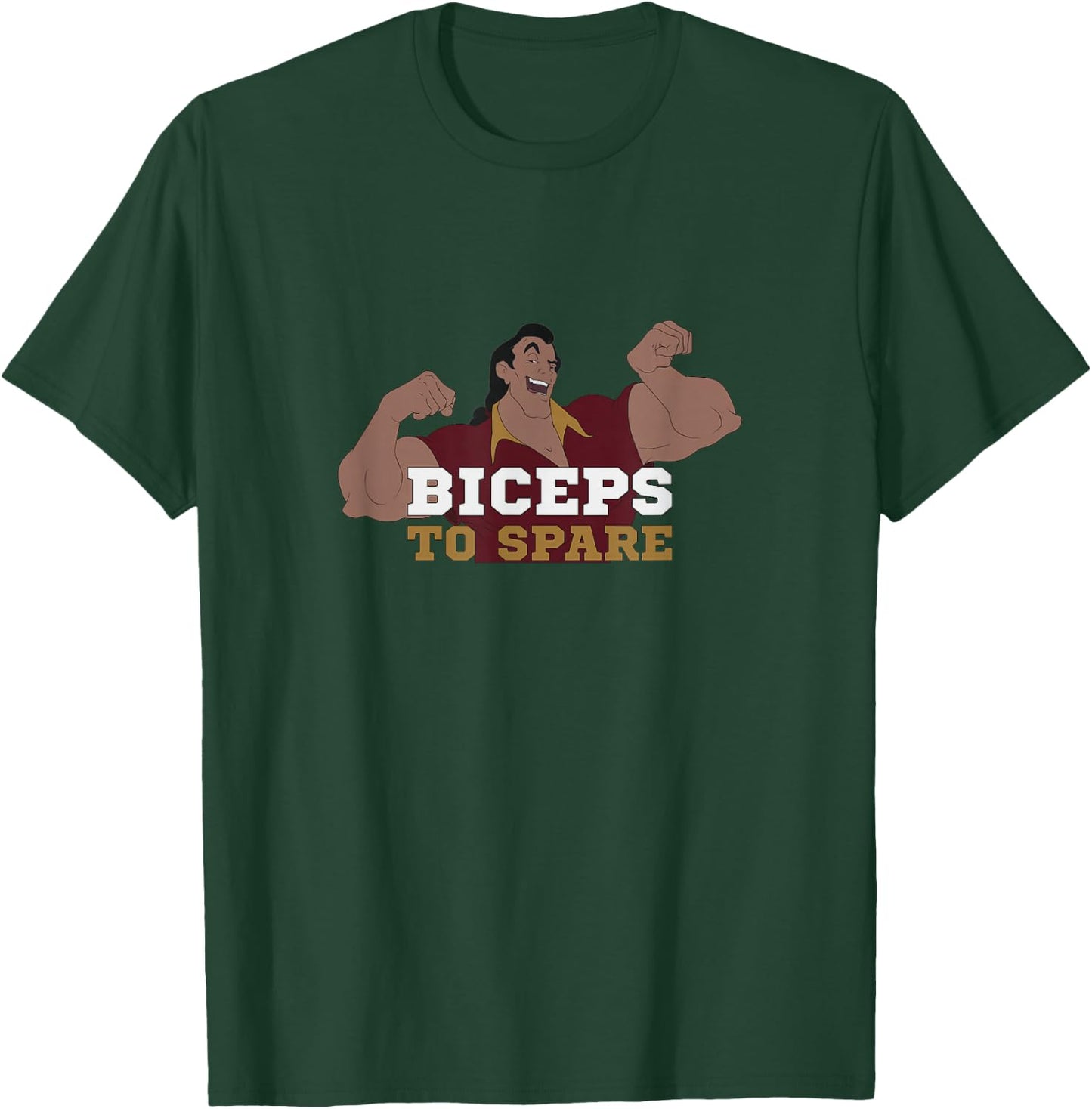 Disney Beauty & The Beast Gaston Flexing Biceps To Spare T-Shirt - T-Shirt | Forest