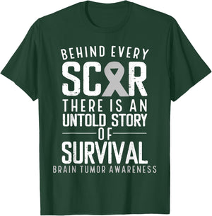 Glioblastoma Multirome Warrior Month Day Survivor Brain Cancer Awareness Survivor Grey Ribbon Brain Tumor T-Shirt - T-Shirt | Forest