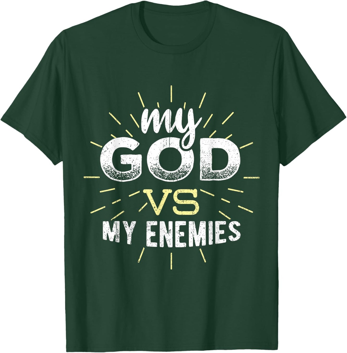 My God vs my enemies - christian jesus faith T-Shirt - T-Shirt | Forest