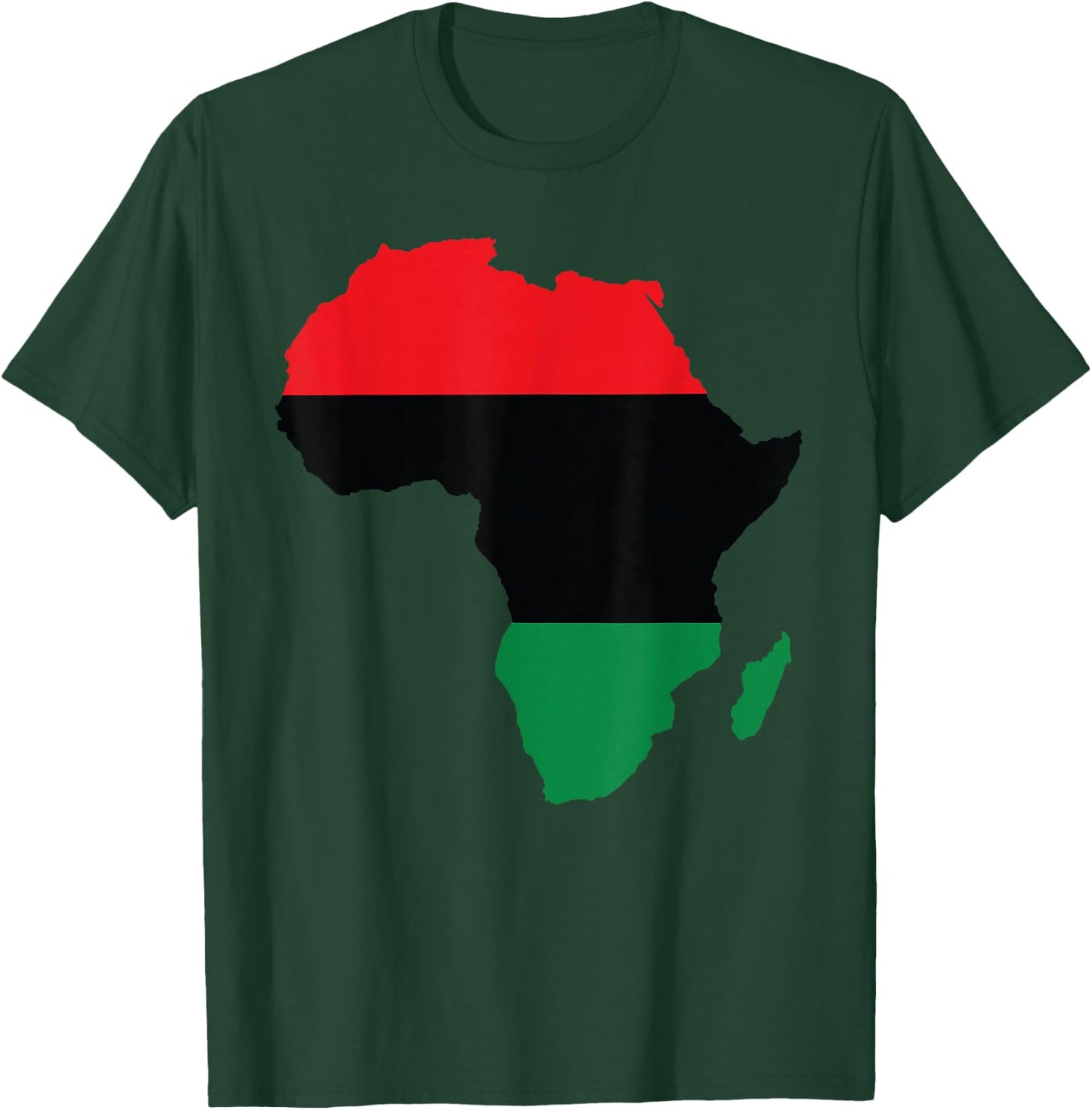 Pan African UNIA Flag Map Continent Black History Month Gift T-Shirt - T-Shirt | Forest