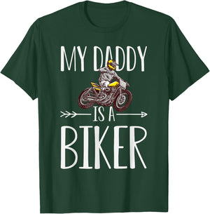 My Daddy Is A Biker Quote Son Or Daughter Sayings T-Shirt - T-Shirt | Forest