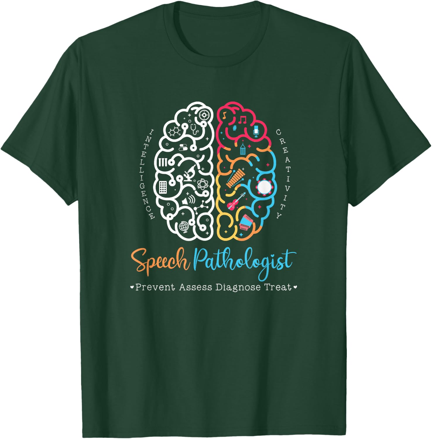 Brain of a Speech Pathologist Speech Language Therapy T-Shirt - T-Shirt | Forest