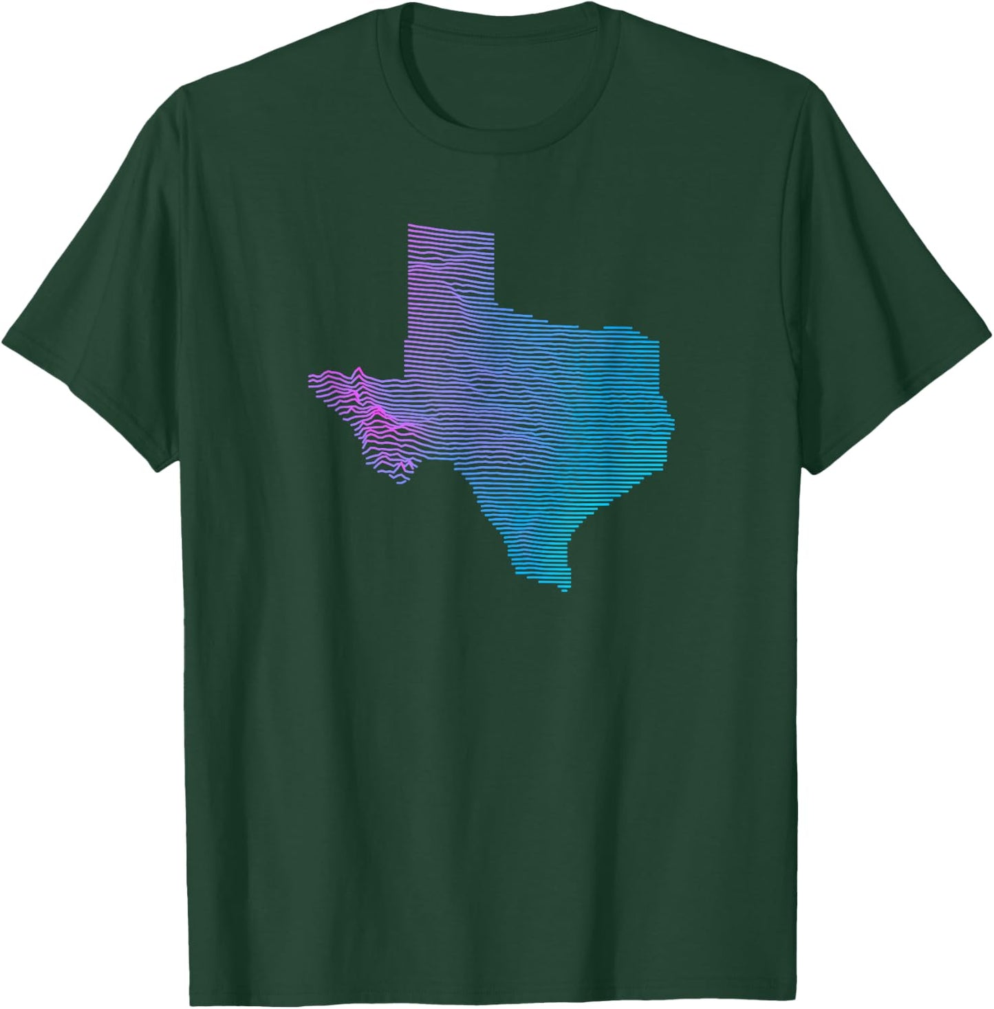 Texas Division - Elevation Map of Texas Topography T-Shirt - T-Shirt | Forest