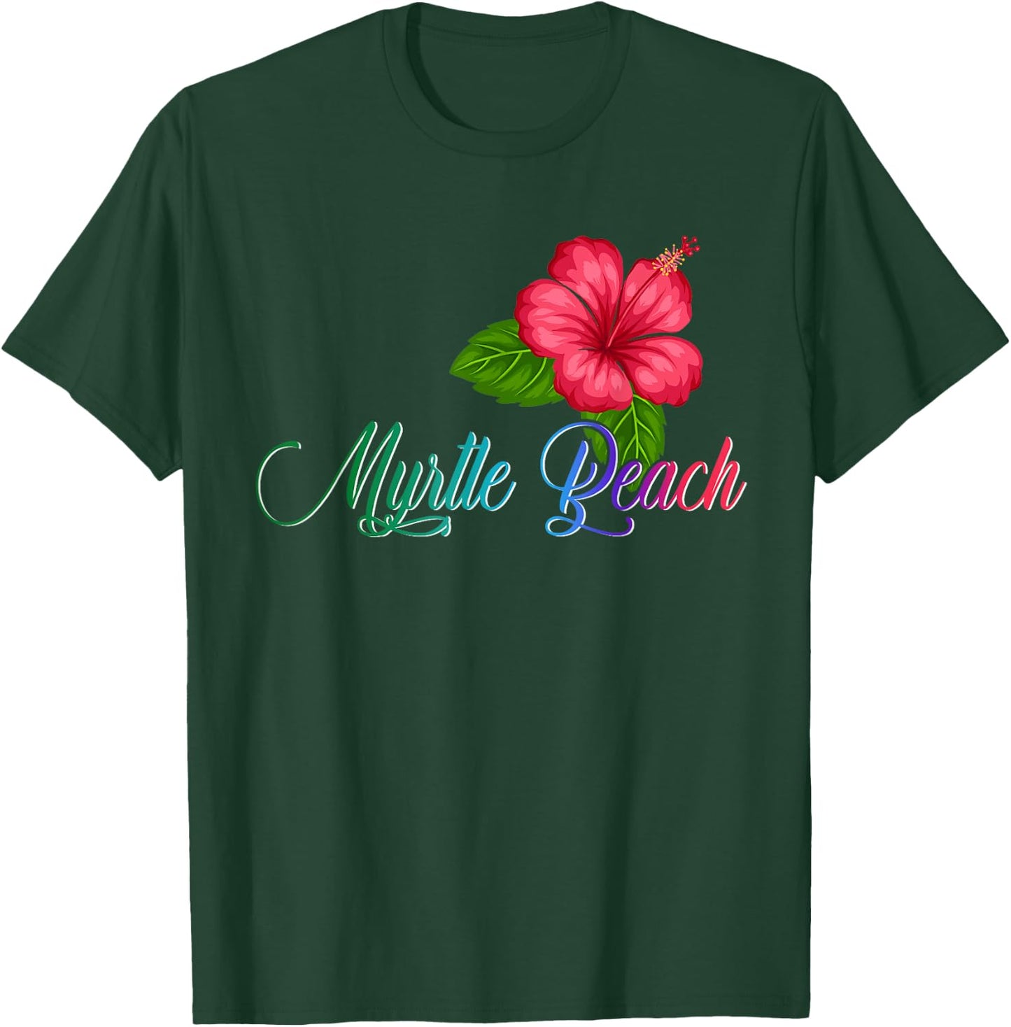 Myrtle Beach Carolina Hibiscus Flower Women Kids T-Shirt - T-Shirt | Forest