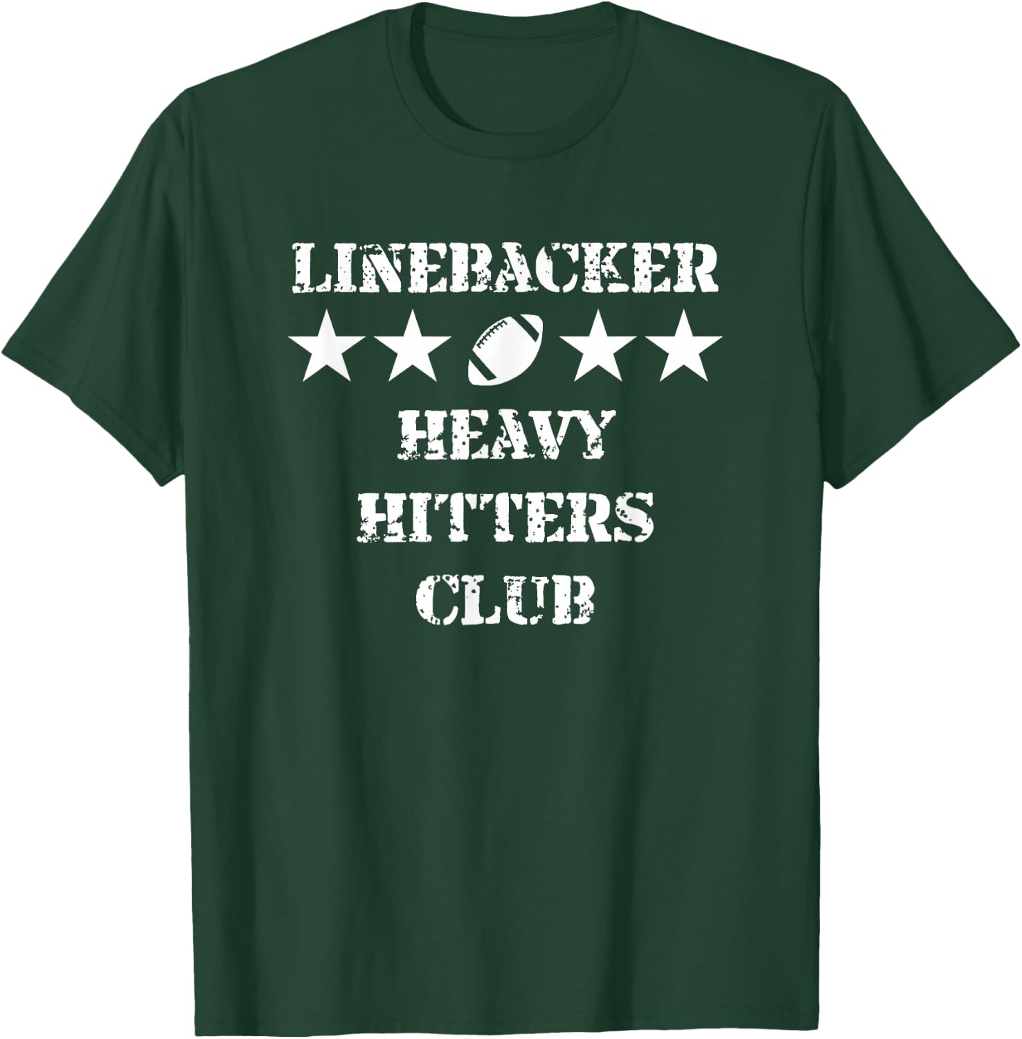 Linebacker Heavy Hitters Club Football Player T-Shirt - T-Shirt | Forest