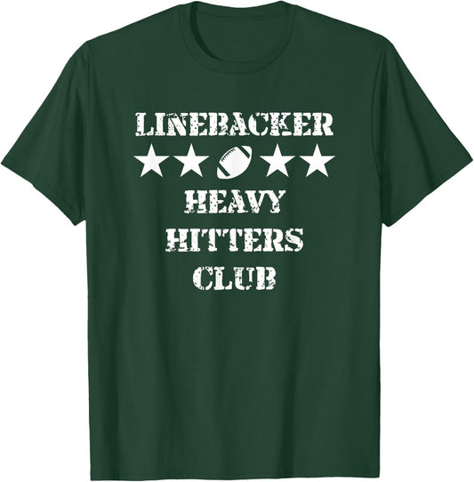 Linebacker Heavy Hitters Club Football Player T-Shirt - T-Shirt | Forest