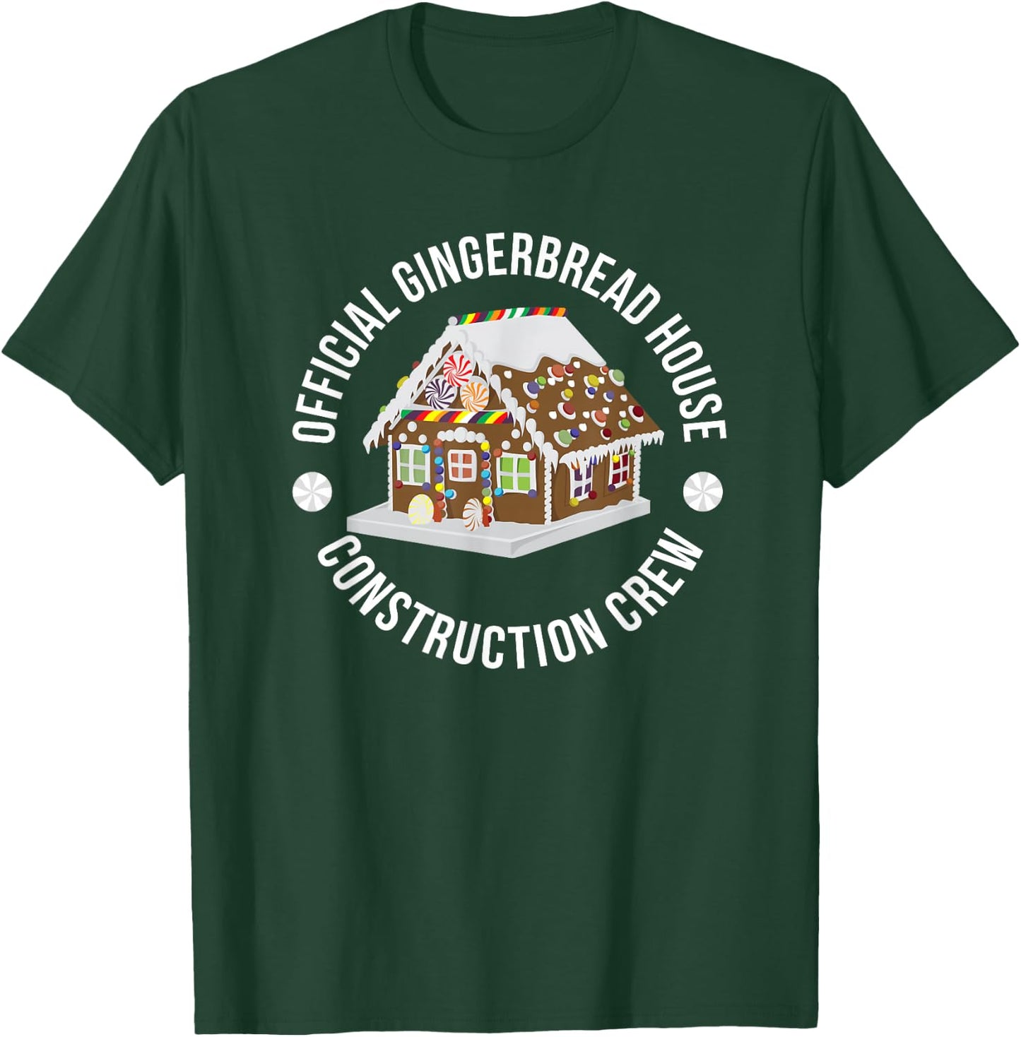Funny Official Gingerbread House Construction Crew Christmas T-Shirt - T-Shirt | Forest