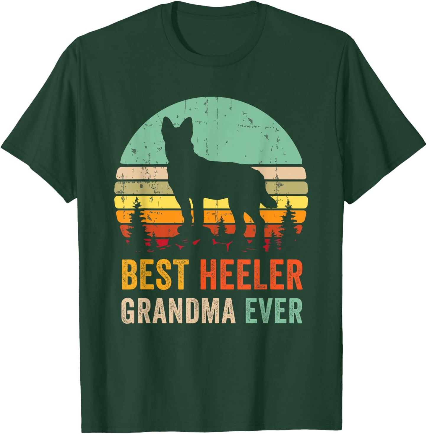 Best Grandma Ever Gift Red Blue Heeler Australian Cattle Dog Women T-Shirt - T-Shirt | Forest