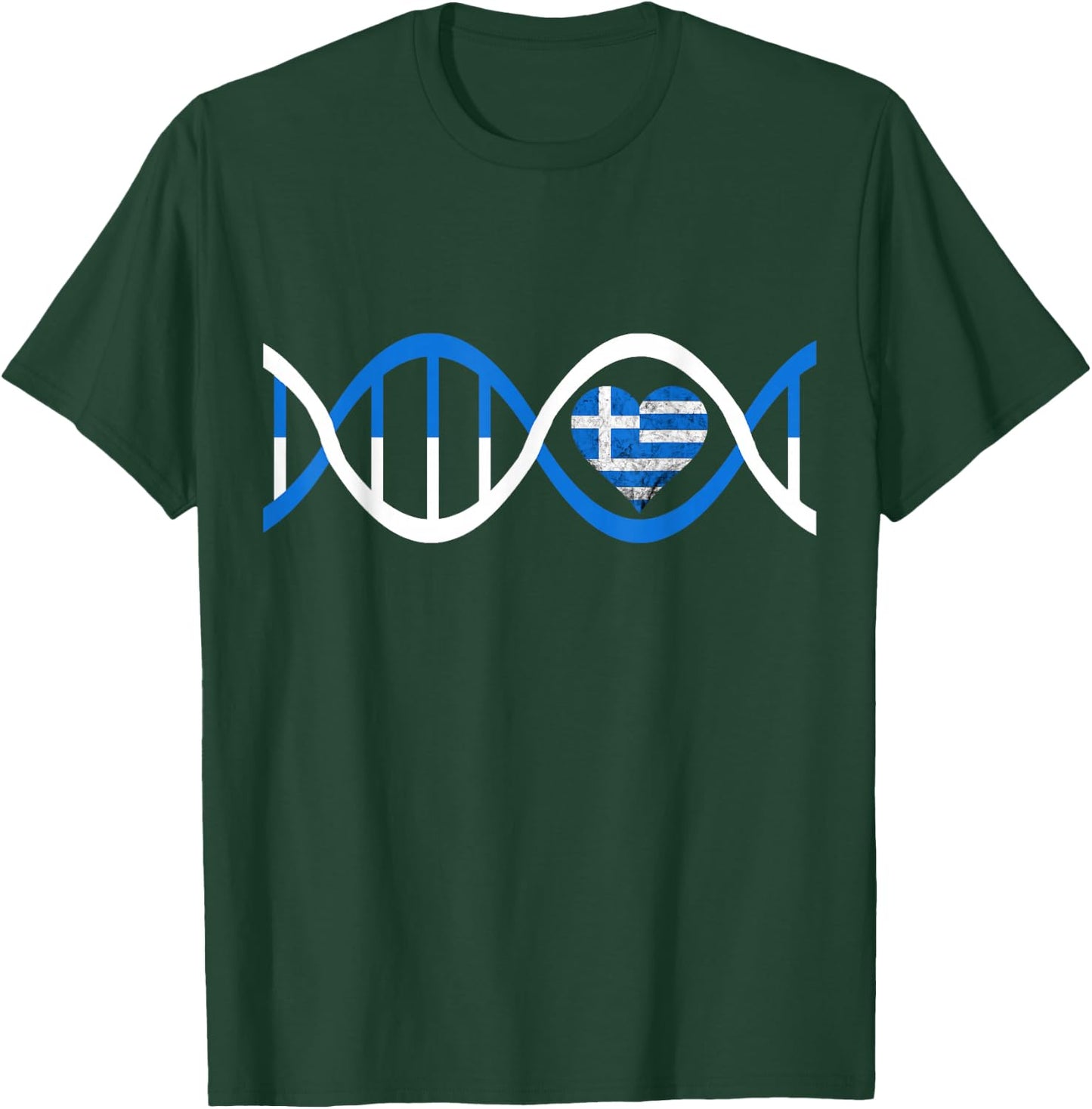 Greece Heart Greek DNA Strand Greek Genetics T-Shirt - T-Shirt | Forest