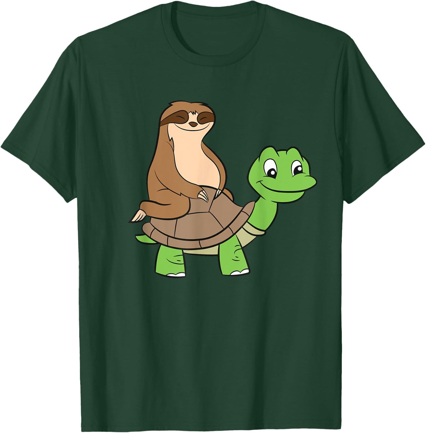 Sloth On Turtle Funny Sloth Rides Turtle Sloths Lover T-Shirt - T-Shirt | Forest