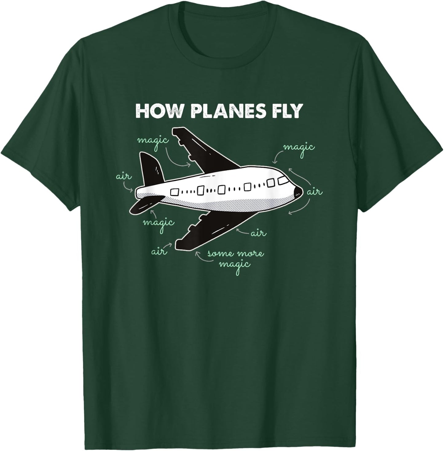 How Planes Fly Funny Aerospace Engineer Engineering Gift T-Shirt - T-Shirt | Forest