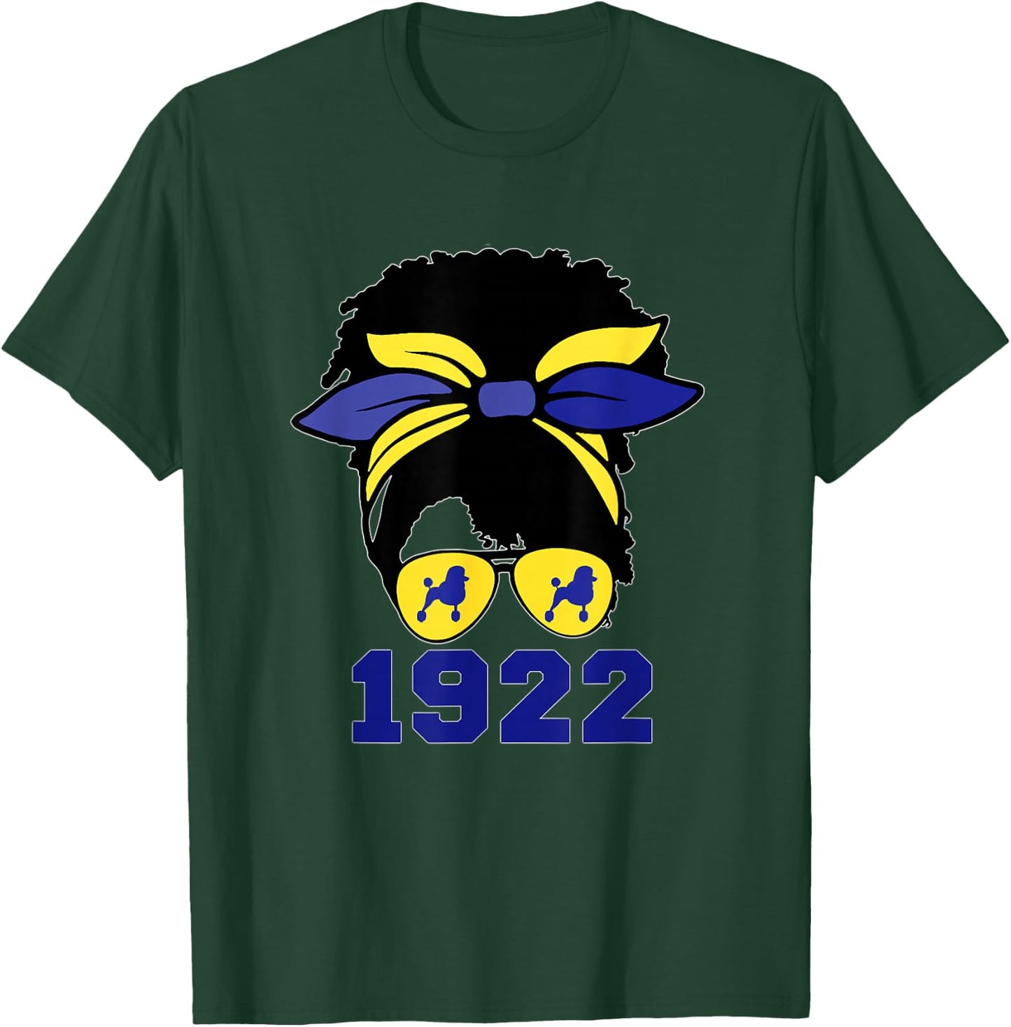 Black Women Afro Hair Rho Sigma 1922 Poodle Dog Lover T-Shirt - T-Shirt | Forest