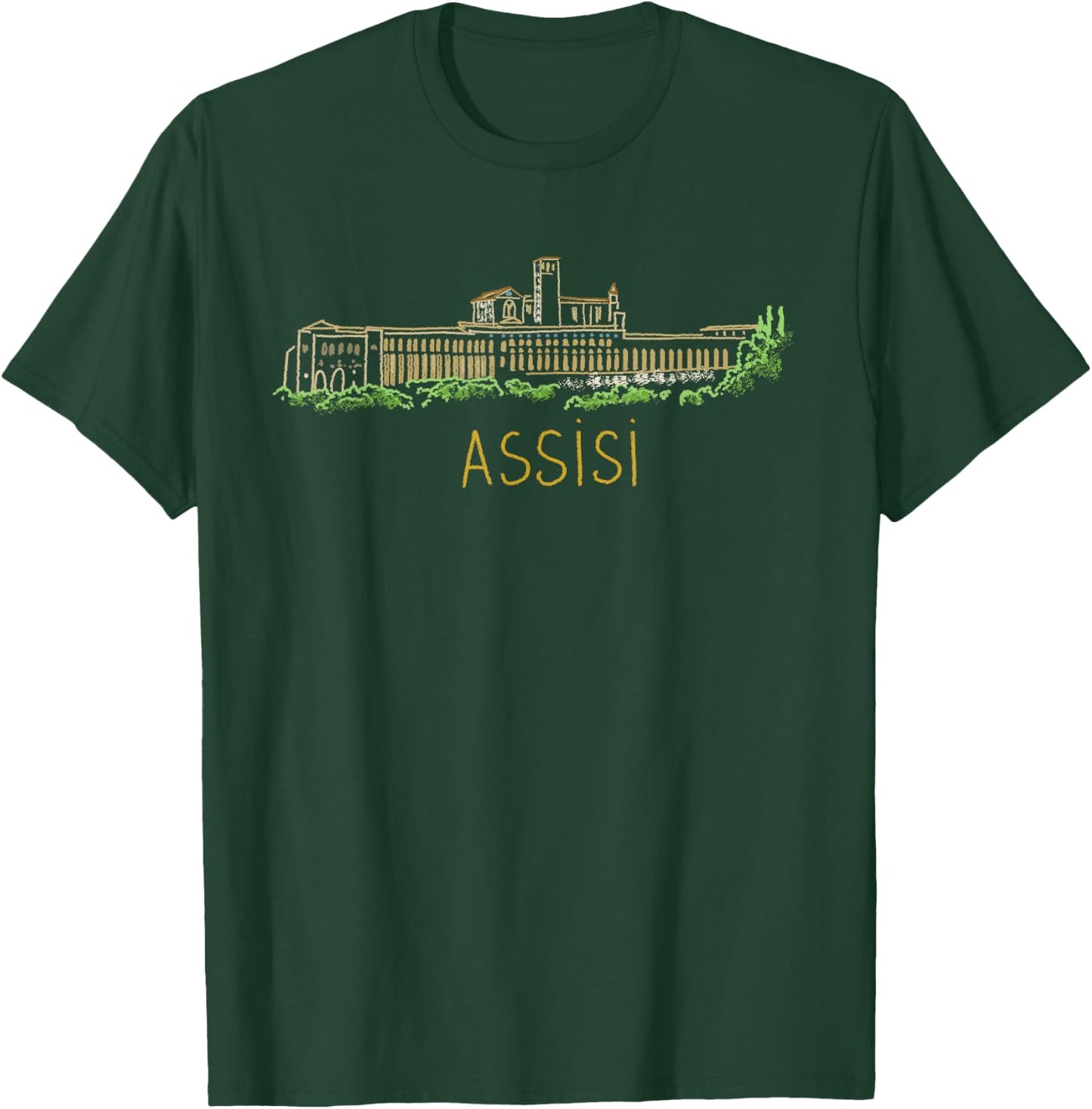 Assisi Italy art gift Men Women T-Shirt - T-Shirt | Forest