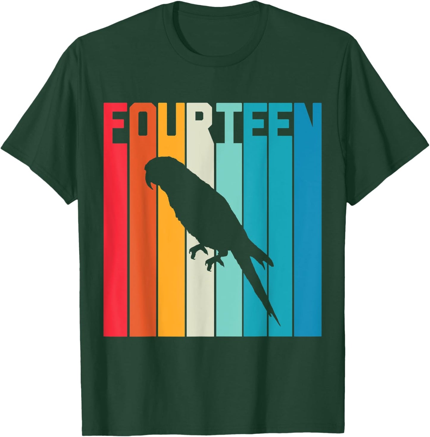 14 Year Old Budgie Parakeet Lover Birthday Cute 14th B-Day T-Shirt - T-Shirt | Forest