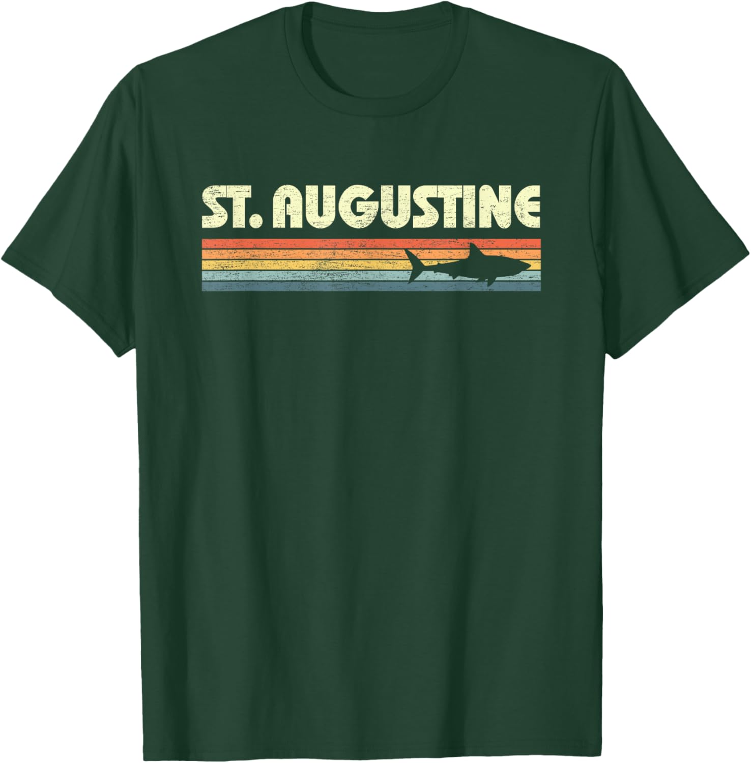 St. Augustine Florida Vintage Shark Souvenir T-Shirt - T-Shirt | Forest