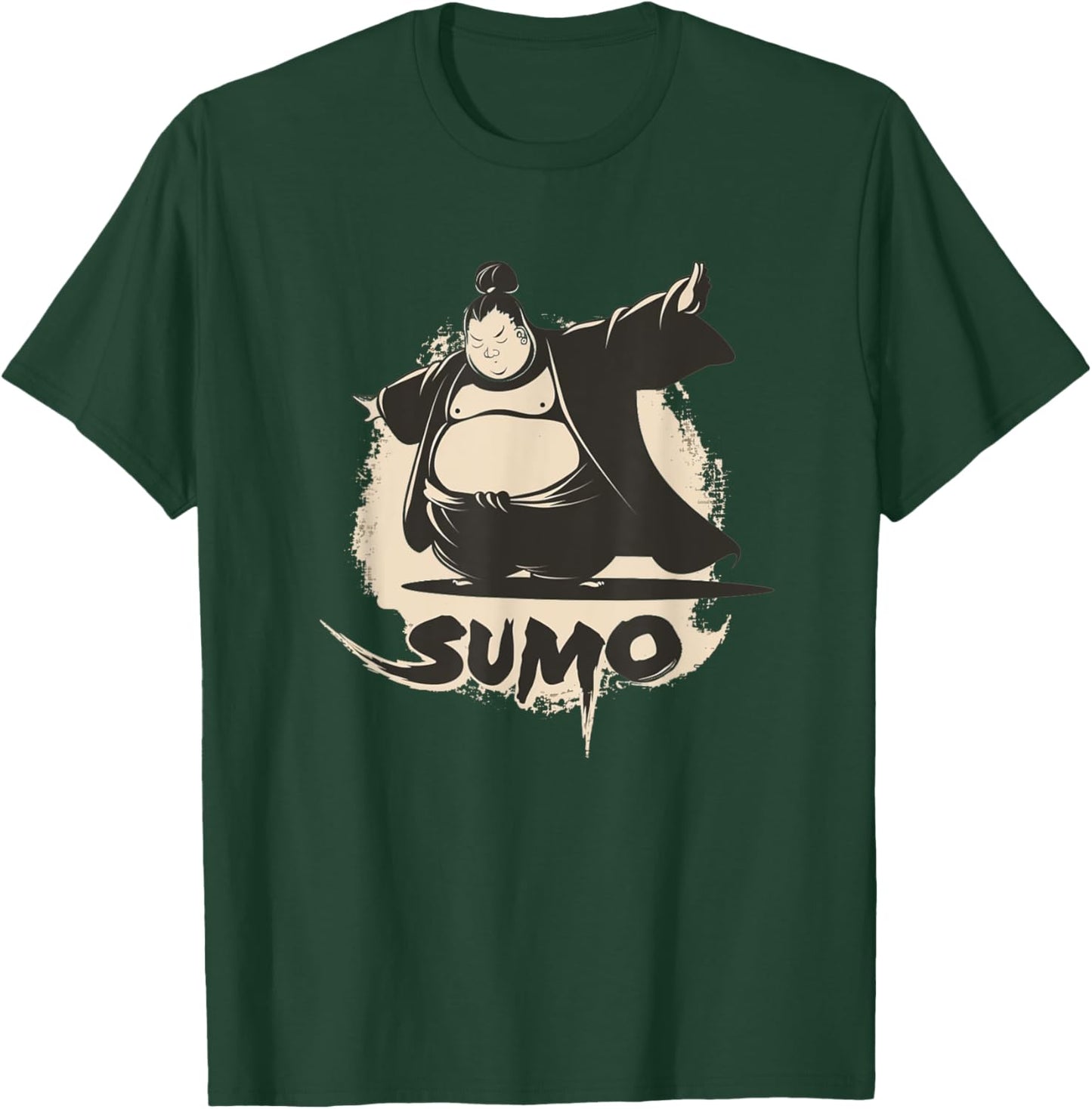 Cool Sumo Outfit -Kids Sumo Fighter Black Small Cartoon Pop T-Shirt - T-Shirt | Forest