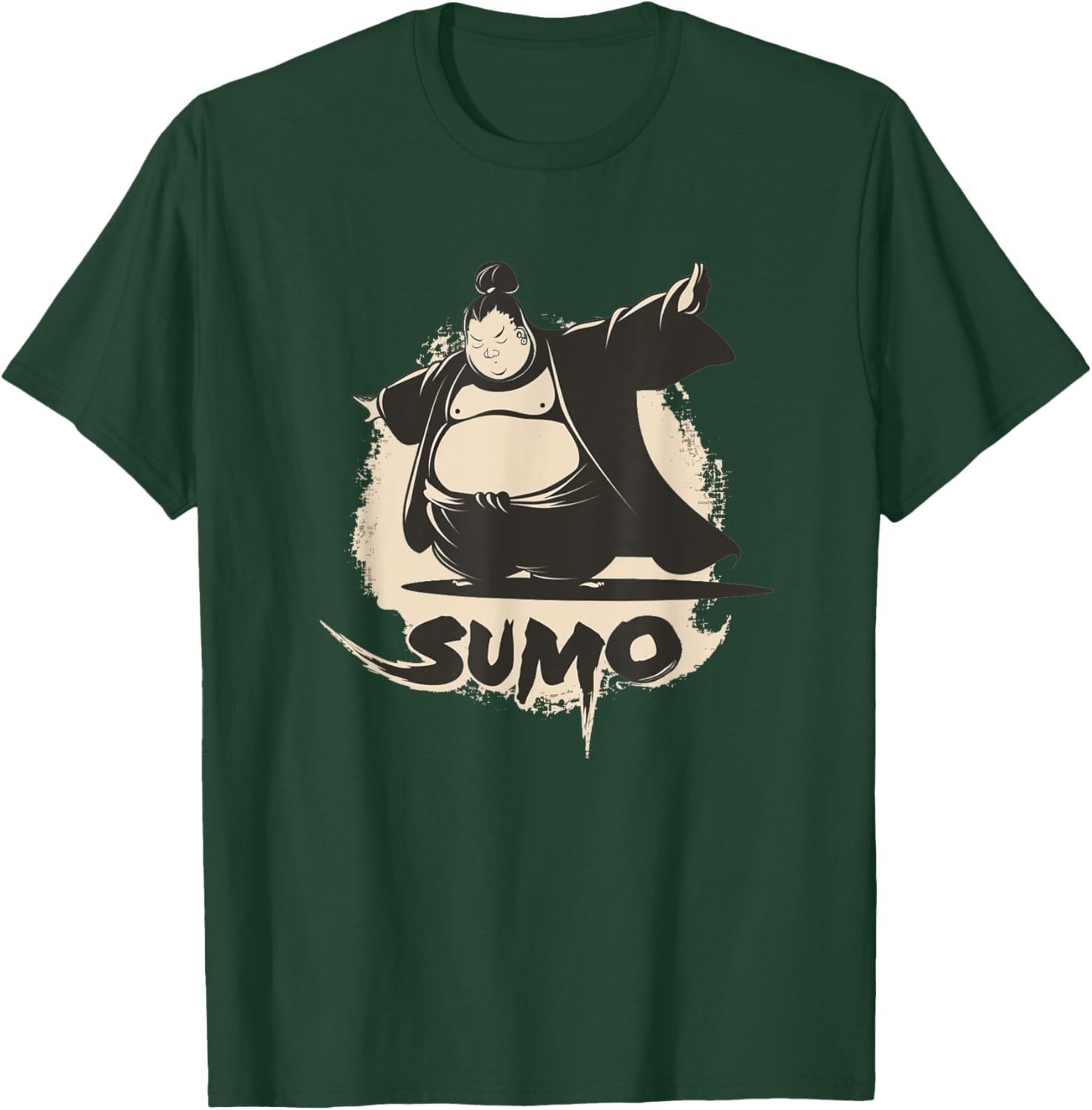 Cool Sumo Outfit -Kids Sumo Fighter Black Small Cartoon Pop T-Shirt - T-Shirt | Forest