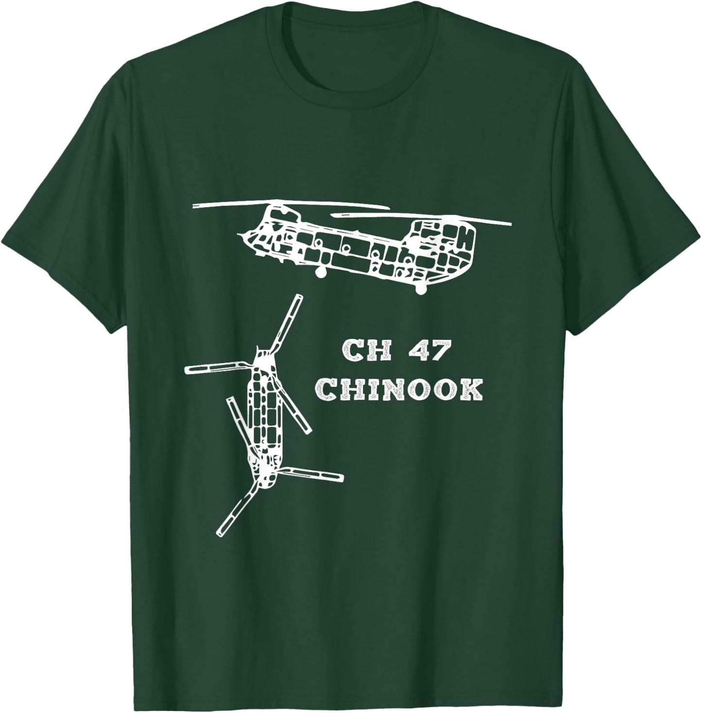 CH-47 Chinook Transport Helicopter US Army Aviation T-Shirt - T-Shirt | Forest
