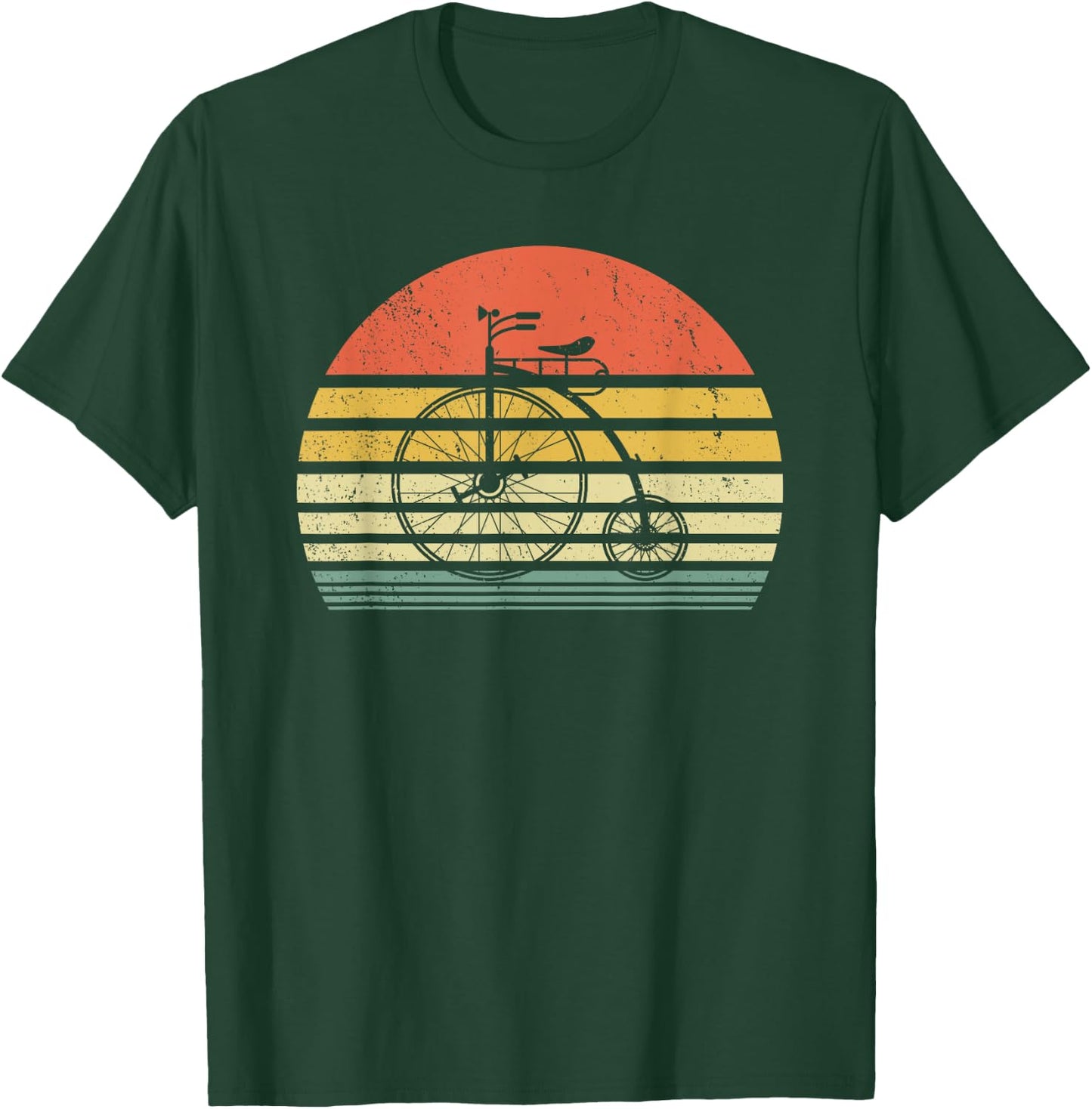 Vintage Penny Farthing Bike - High Wheel Bicycle - Cycling T-Shirt - T-Shirt | Forest