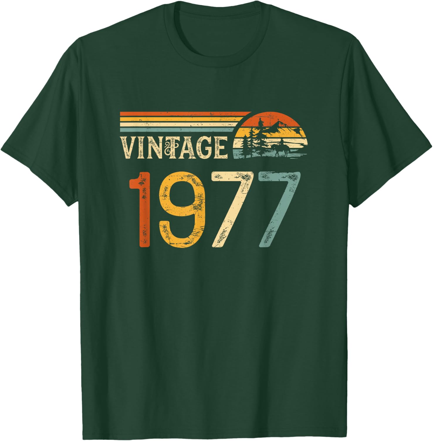 Vintage Made in 1977 - 48th Birthday 48 years old Men Women T-Shirt - T-Shirt | Forest