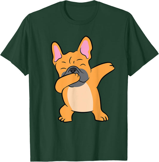 Dabbing French Bulldog Dancing Puppy Dabbing Bulldog Men Women Kids T-Shirt - T-Shirt | Forest
