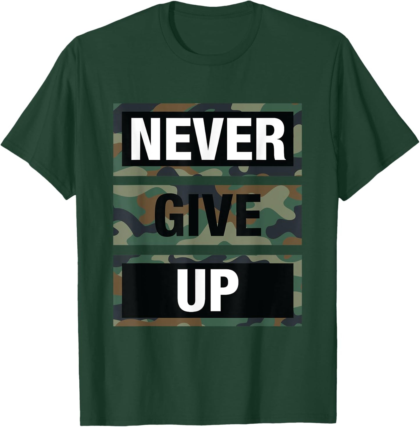 Bahaa's Don't Give Up Illustration Quotes Novelty Graphic Designs T-Shirt - T-Shirt | Forest