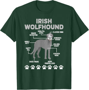 Anatomy Of Irish Wolfhound Lover Irish Wolfhound Owner T-Shirt - T-Shirt | Forest