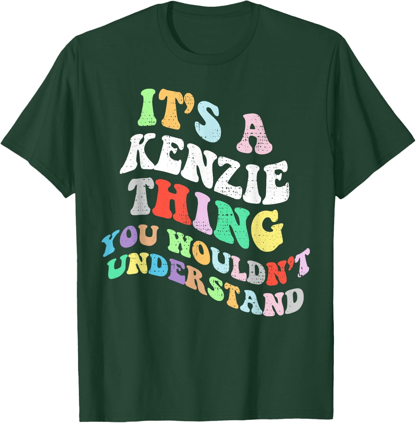 Personalized Name Mothers Day outfit Retro Groovy Its a Kenzie Thing You Wouldnt Understand , Small, Black T-Shirt - T-Shirt | Forest