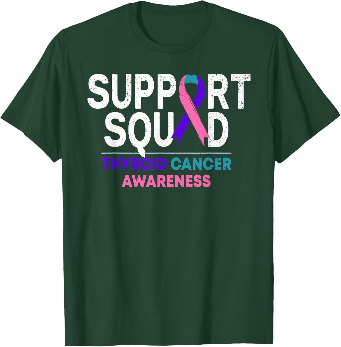 Support Squad Thyroid Cancer Awareness Month Ribbon Family T-Shirt - T-Shirt | Forest