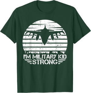 I Am Military Kid Strong Month Of The Military Child Army T-Shirt - T-Shirt | Forest