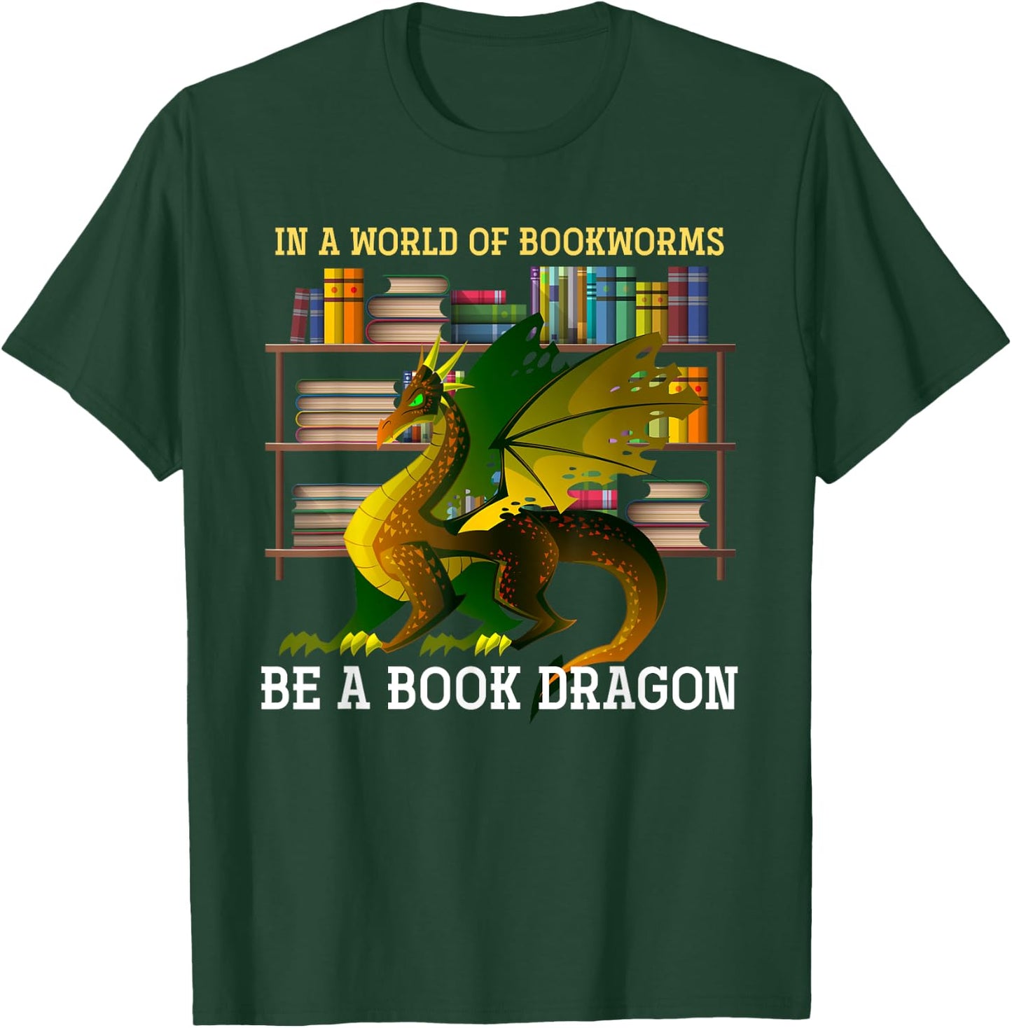 Animal & Gifts In A World Of Bookworms Be A Book Dragon -Adults Black Small T-Shirt - T-Shirt | Forest