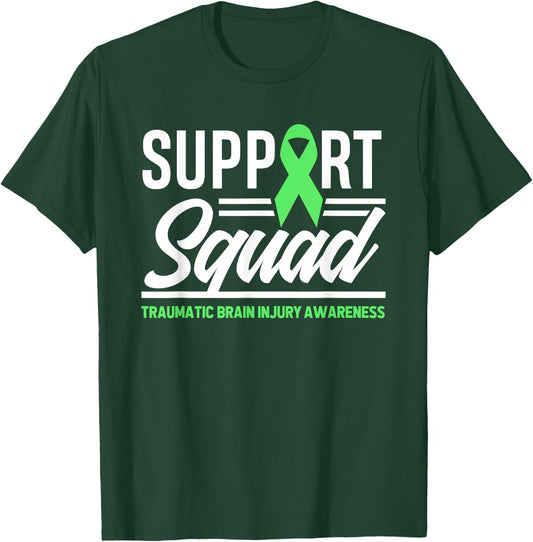 Support TBI Support Squad Traumatic Brain Injury Awareness T-Shirt - T-Shirt | Forest