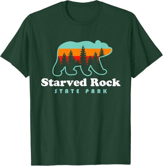 Starved Rock State Park Starved Rock Hiking Illinois Bear T-Shirt - T-Shirt | Forest