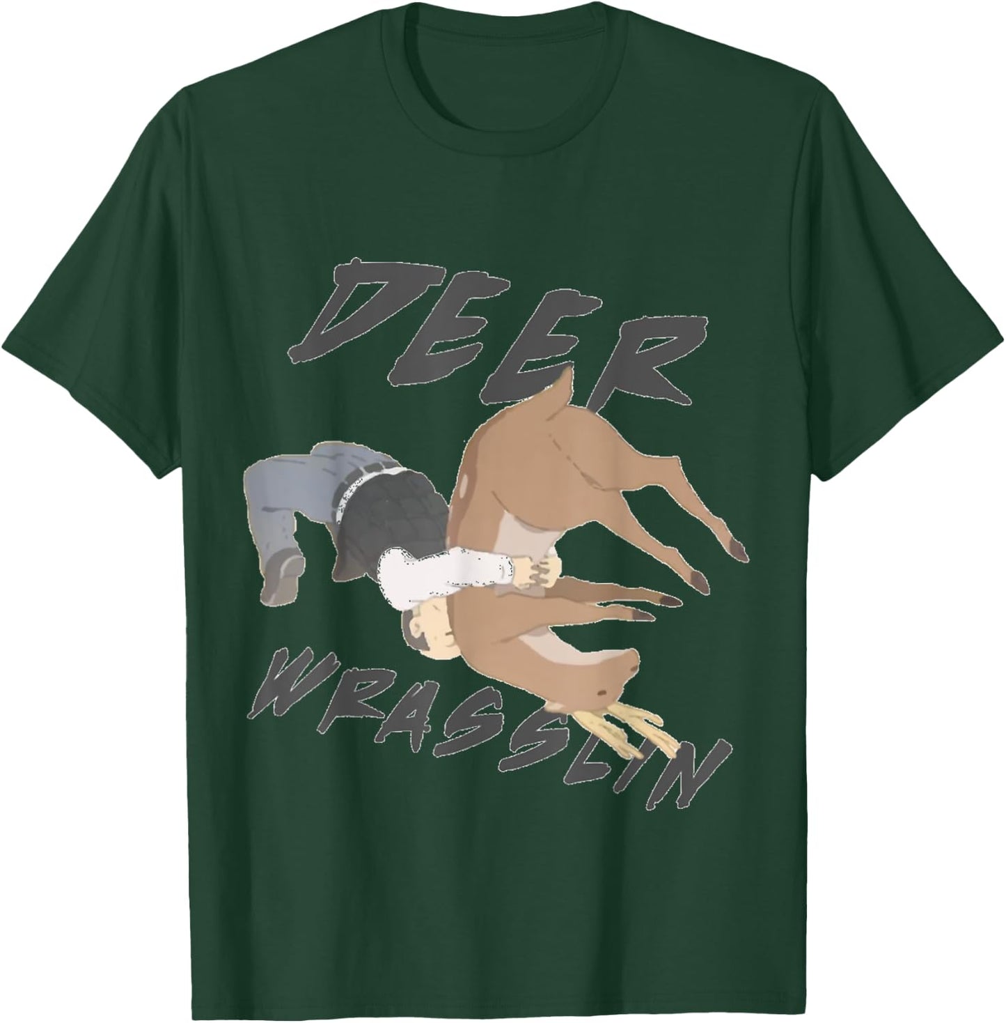 Deer Wrasslin (Wrestling) T-Shirt - T-Shirt | Forest