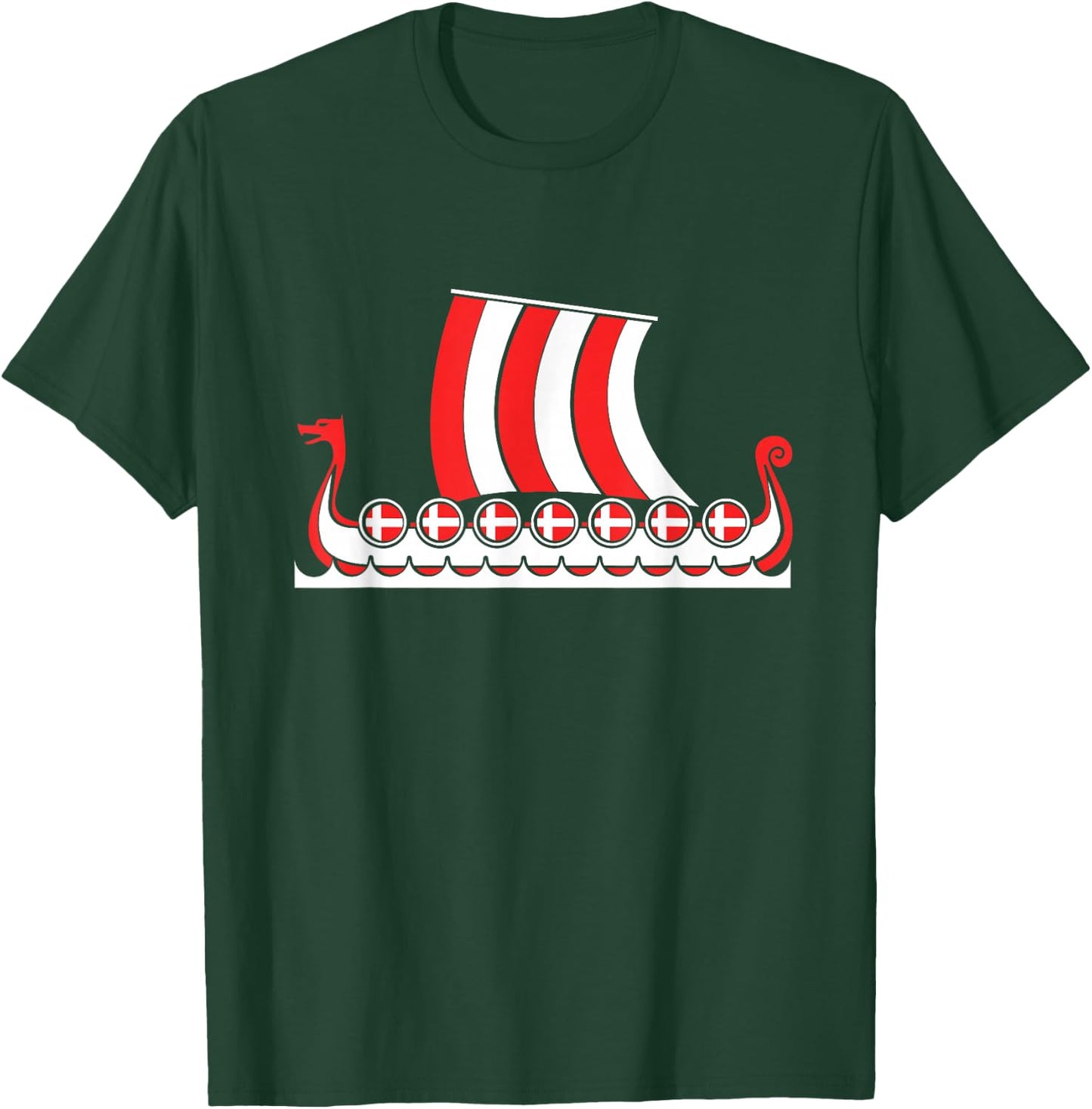 Danish Viking Ship Denmark Scandinavia Viking T-Shirt - T-Shirt | Forest