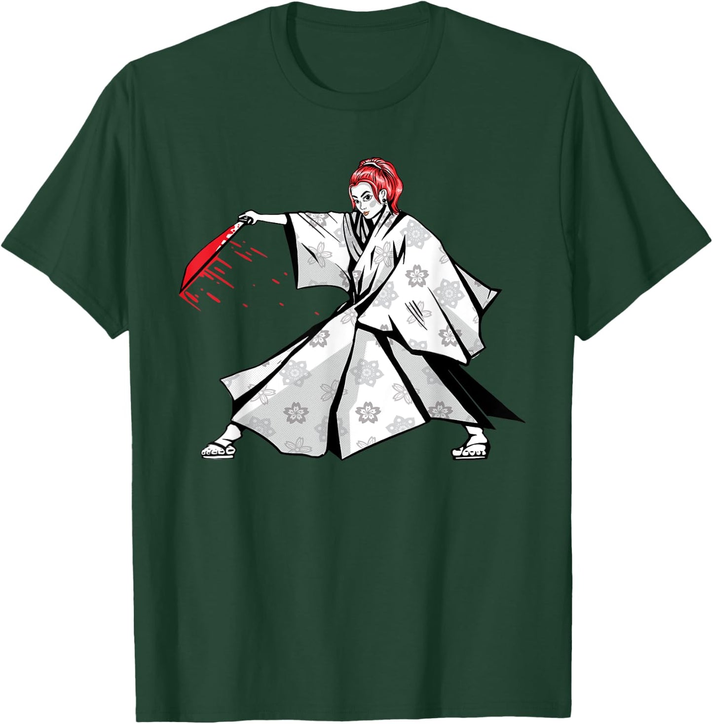 Japanese sword fight woman. T-Shirt - T-Shirt | Forest