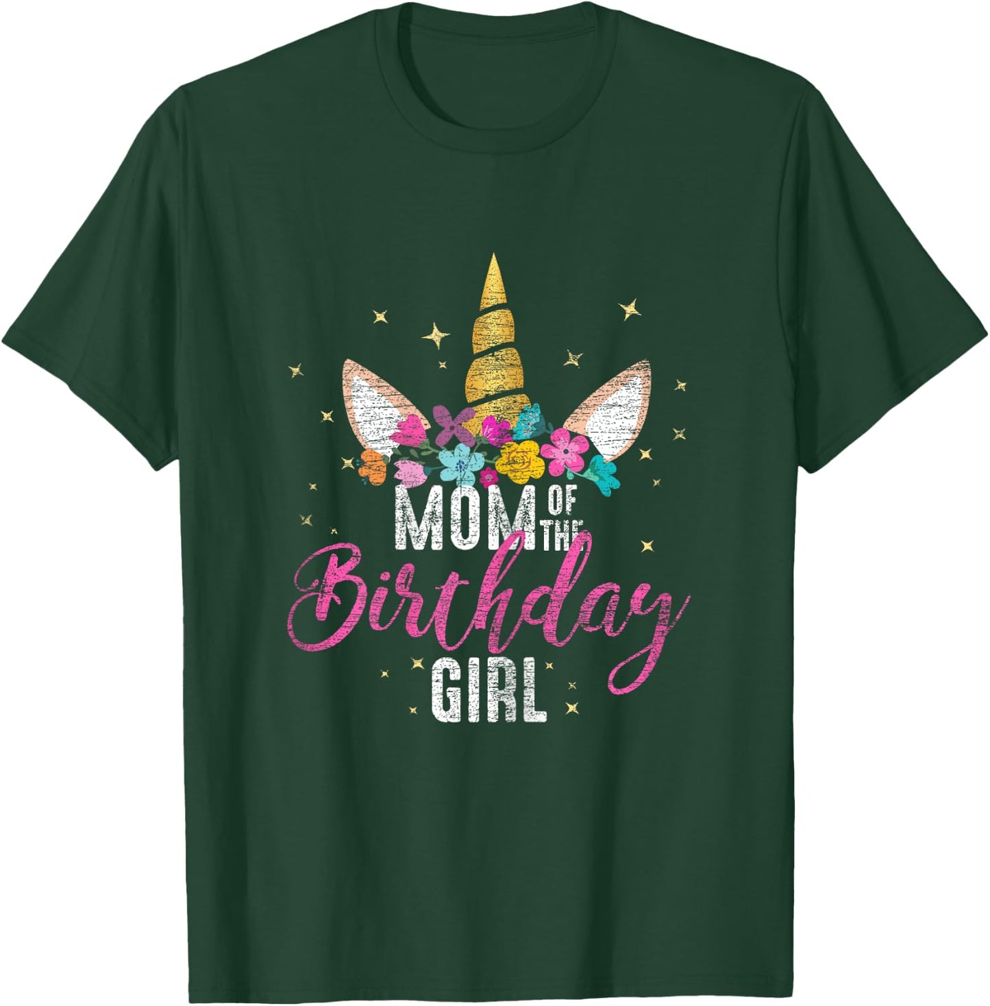 Mom Of The Birthday Girl Mother Gifts Unicorn Birthday T-Shirt - T-Shirt | Forest